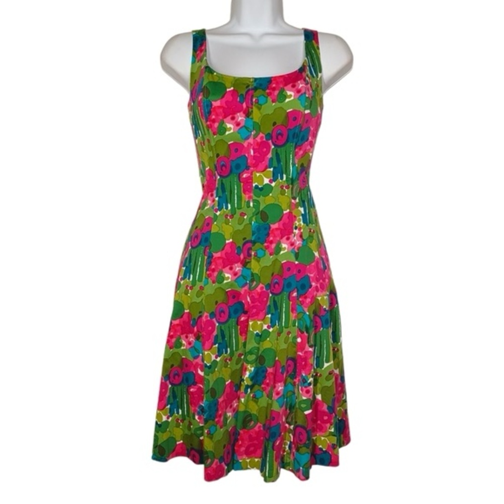 Nine West Floral Watercolor Sleeveless Fit and Flare Dress